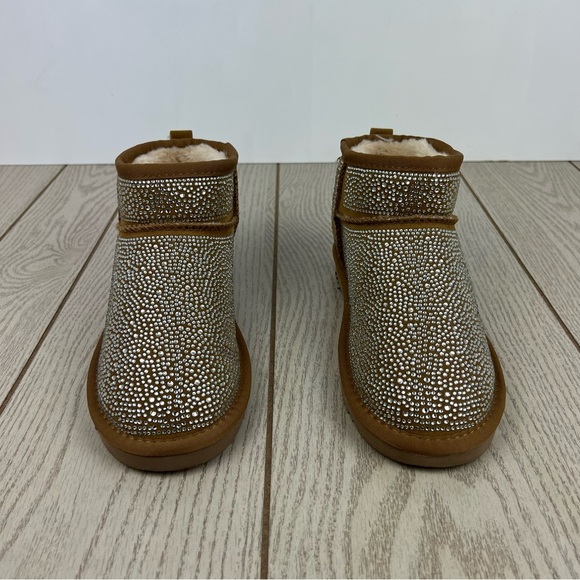 I.N.C. International Concepts Ariee Mini Cold Weather Booties 8M Tan Bling $60 - Picture 2 of 8